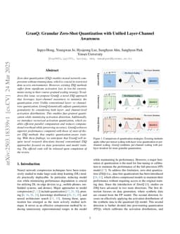 GranQ: Granular Zero-Shot Quantization with Unified Layer-Channel Awareness
