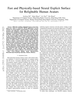 Fast and Physically-based Neural Explicit Surface for Relightable Human Avatars