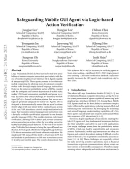 Safeguarding Mobile GUI Agent via Logic-based Action Verification