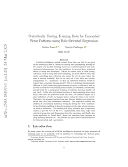 Statistically Testing Training Data for Unwanted Error Patterns using Rule-Oriented Regression