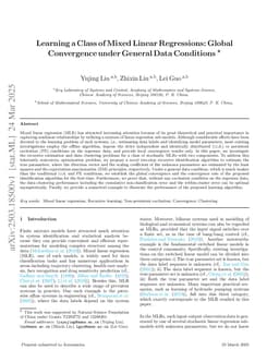 Learning a Class of Mixed Linear Regressions: Global Convergence under General Data Conditions