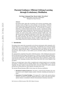 Parental Guidance: Efficient Lifelong Learning through Evolutionary Distillation