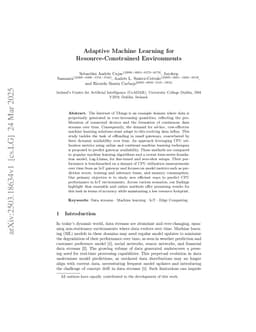 Adaptive Machine Learning for Resource-Constrained Environments