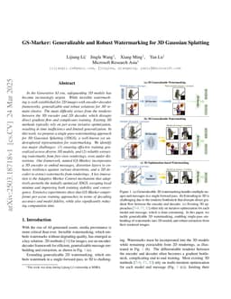 GS-Marker: Generalizable and Robust Watermarking for 3D Gaussian Splatting