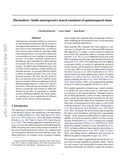 Thermalizer: Stable autoregressive neural emulation of spatiotemporal chaos