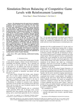 Simulation-Driven Balancing of Competitive Game Levels with Reinforcement Learning