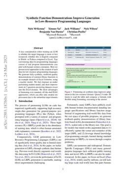 Synthetic Function Demonstrations Improve Generation in Low-Resource Programming Languages