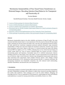 Mechanistic Interpretability of Fine-Tuned Vision Transformers on Distorted Images: Decoding Attention Head Behavior for Transparent and Trustworthy AI