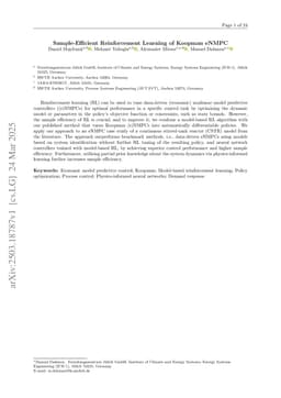 Sample-Efficient Reinforcement Learning of Koopman eNMPC