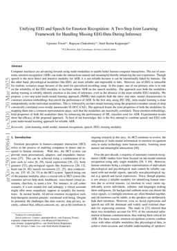 Unifying EEG and Speech for Emotion Recognition: A Two-Step Joint Learning Framework for Handling Missing EEG Data During Inference