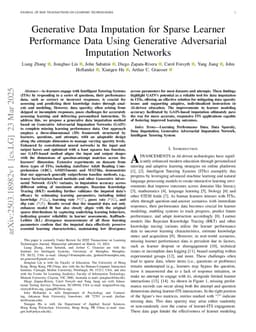 Generative Data Imputation for Sparse Learner Performance Data Using Generative Adversarial Imputation Networks