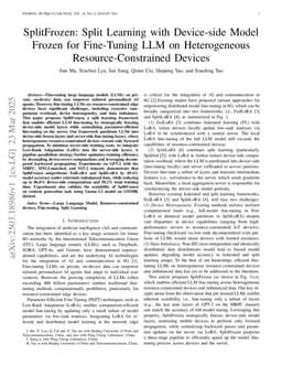 SplitFrozen: Split Learning with Device-side Model Frozen for Fine-Tuning LLM on Heterogeneous Resource-Constrained Devices