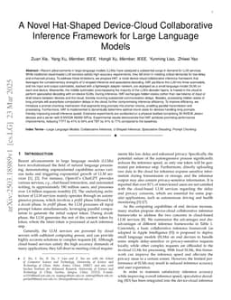 A Novel Hat-Shaped Device-Cloud Collaborative Inference Framework for Large Language Models