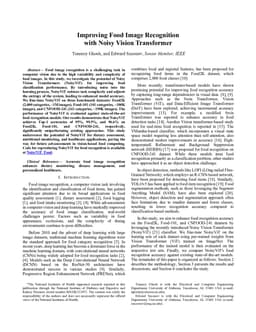 Improving Food Image Recognition with Noisy Vision Transformer