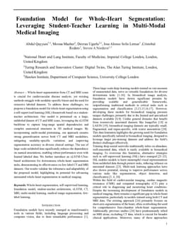 Foundation Model for Whole-Heart Segmentation: Leveraging Student-Teacher Learning in Multi-Modal Medical Imaging