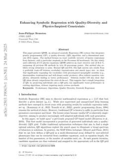 Enhancing Symbolic Regression with Quality-Diversity and Physics-Inspired Constraints
