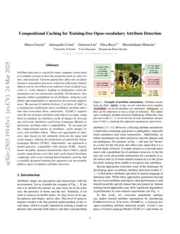 Compositional Caching for Training-free Open-vocabulary Attribute Detection