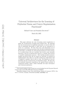 Universal Architectures for the Learning of Polyhedral Norms and Convex Regularizers