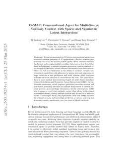 CoMAC: Conversational Agent for Multi-Source Auxiliary Context with Sparse and Symmetric Latent Interactions