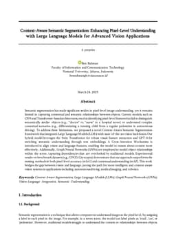 Context-Aware Semantic Segmentation: Enhancing Pixel-Level Understanding with Large Language Models for Advanced Vision Applications