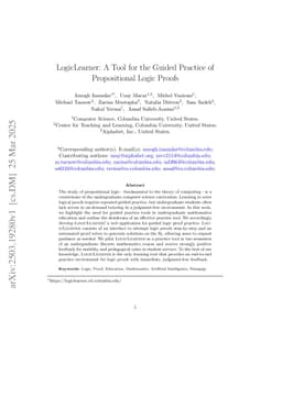 LogicLearner: A Tool for the Guided Practice of Propositional Logic Proofs