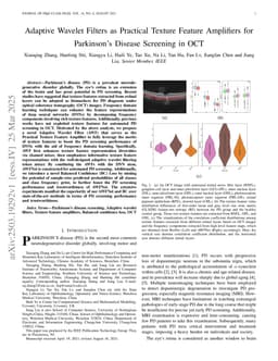 Adaptive Wavelet Filters as Practical Texture Feature Amplifiers for Parkinson's Disease Screening in OCT