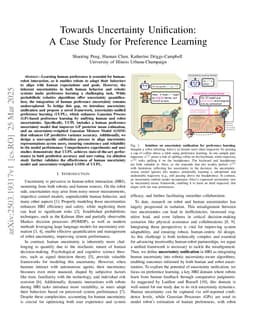 Towards Uncertainty Unification: A Case Study for Preference Learning