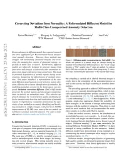 Correcting Deviations from Normality: A Reformulated Diffusion Model for Multi-Class Unsupervised Anomaly Detection