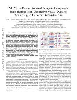 VGAT: A Cancer Survival Analysis Framework Transitioning from Generative Visual Question Answering to Genomic Reconstruction