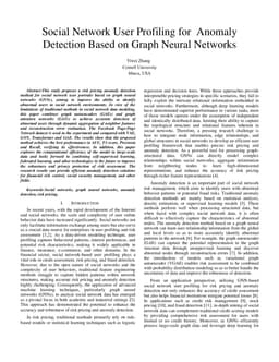 Social Network User Profiling for Anomaly Detection Based on Graph Neural Networks