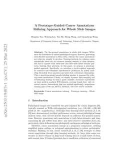 A Prototype-Guided Coarse Annotations Refining Approach for Whole Slide Images