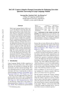 DeCAP: Context-Adaptive Prompt Generation for Debiasing Zero-shot Question Answering in Large Language Models