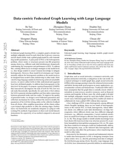 Data-centric Federated Graph Learning with Large Language Models