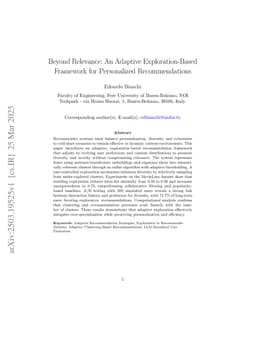 Beyond Relevance: An Adaptive Exploration-Based Framework for Personalized Recommendations