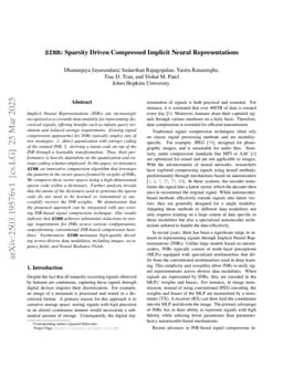 SINR: Sparsity Driven Compressed Implicit Neural Representations