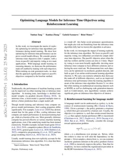 Optimizing Language Models for Inference Time Objectives using Reinforcement Learning