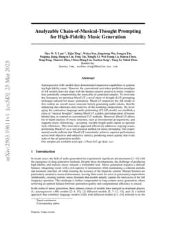 Analyzable Chain-of-Musical-Thought Prompting for High-Fidelity Music Generation