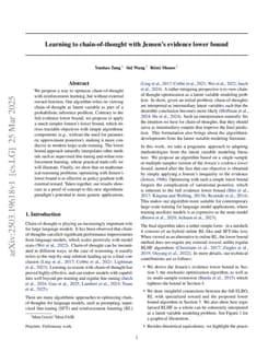 Learning to chain-of-thought with Jensen's evidence lower bound