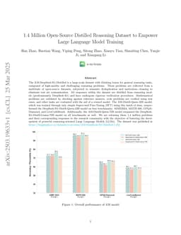 1.4 Million Open-Source Distilled Reasoning Dataset to Empower Large Language Model Training