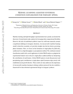 Kernel Learning Assisted Synthesis Condition Exploration for Ternary Spinel