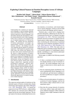 Exploring Cultural Nuances in Emotion Perception Across 15 African Languages