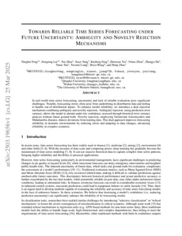 Towards Reliable Time Series Forecasting under Future Uncertainty: Ambiguity and Novelty Rejection Mechanisms