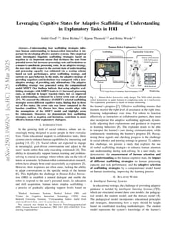 Leveraging Cognitive States for Adaptive Scaffolding of Understanding in Explanatory Tasks in HRI
