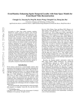 EventMamba: Enhancing Spatio-Temporal Locality with State Space Models for Event-Based Video Reconstruction