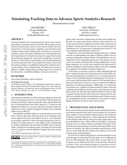 Simulating Tracking Data to Advance Sports Analytics Research