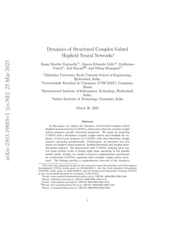 Dynamics of Structured Complex-Valued Hopfield Neural Networks