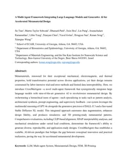 A Multi-Agent Framework Integrating Large Language Models and Generative AI for Accelerated Metamaterial Design
