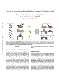 Learning 3D Object Spatial Relationships from Pre-trained 2D Diffusion Models