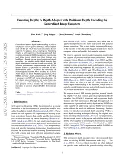 Vanishing Depth: A Depth Adapter with Positional Depth Encoding for Generalized Image Encoders