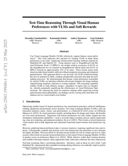 Test-Time Reasoning Through Visual Human Preferences with VLMs and Soft Rewards